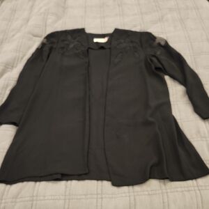 Chic Black Women's Blazer with Embroidered Detail